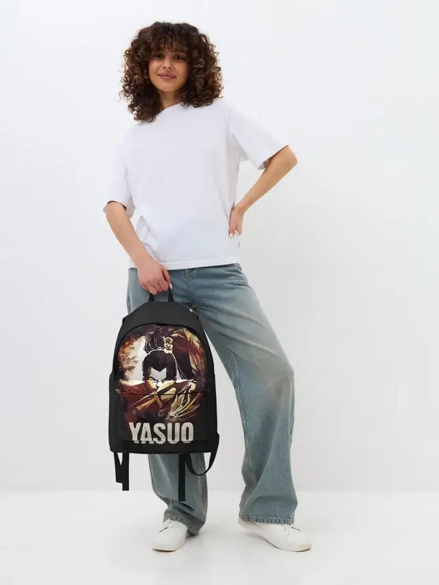 Джинсовый рюкзак с принтом «Yasuo»