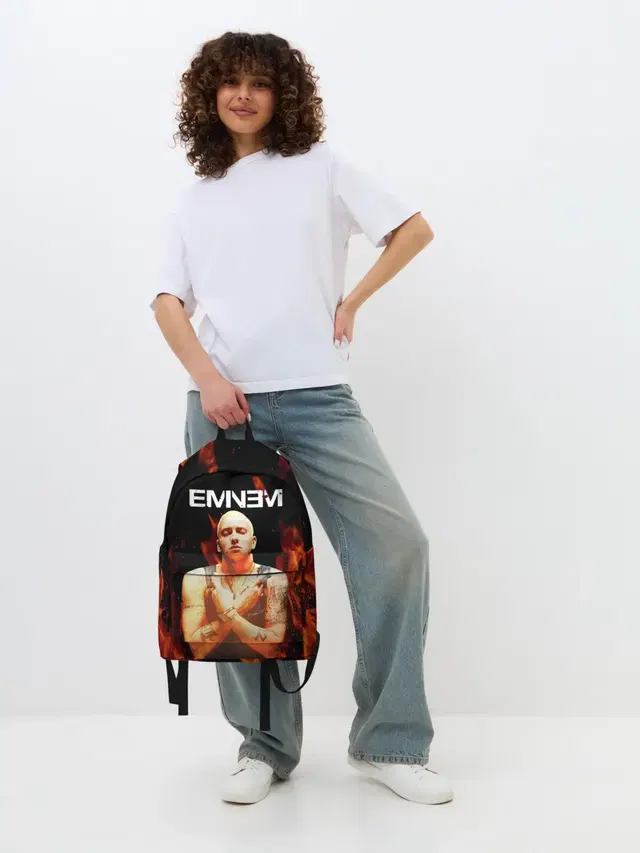 Джинсовый рюкзак с принтом «Eminem»