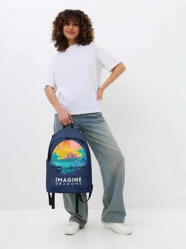 Джинсовый рюкзак с принтом «Imagine Dragons»