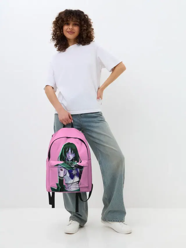 Джинсовый рюкзак с принтом «Sailor Saturn»