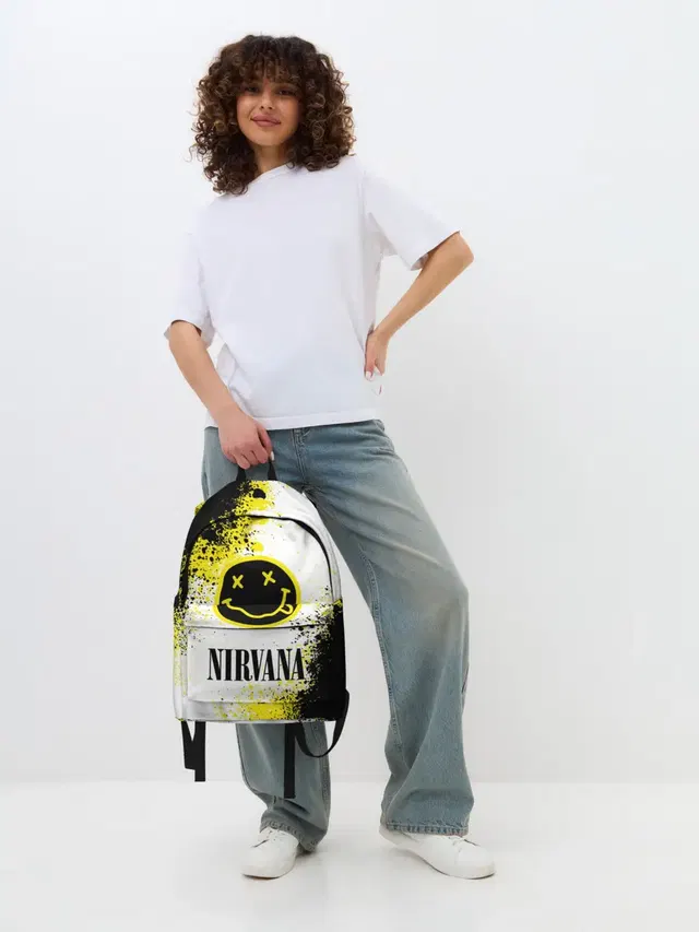 Джинсовый рюкзак с принтом «Nirvana»