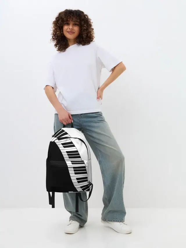 Джинсовый рюкзак с принтом «Другие — Piano — Пианино»