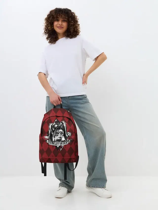 Джинсовый рюкзак с принтом «Batman Arkham Knight — Harley Quinn»