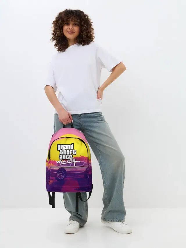 Джинсовый рюкзак с принтом «GTA — GTA Vice city»
