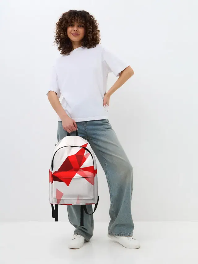 Джинсовый рюкзак с принтом «Геометрия — GEOMETRY RED»