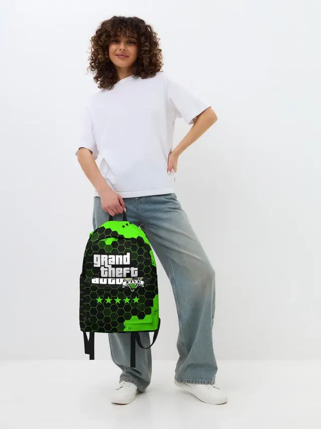 Джинсовый рюкзак с принтом «GTA — GTA 5 — ГТА 5»