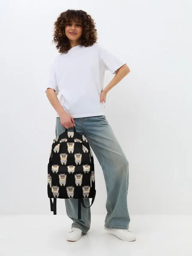 Джинсовый рюкзак с принтом «Клинок, рассекающий демонов — Иноске»