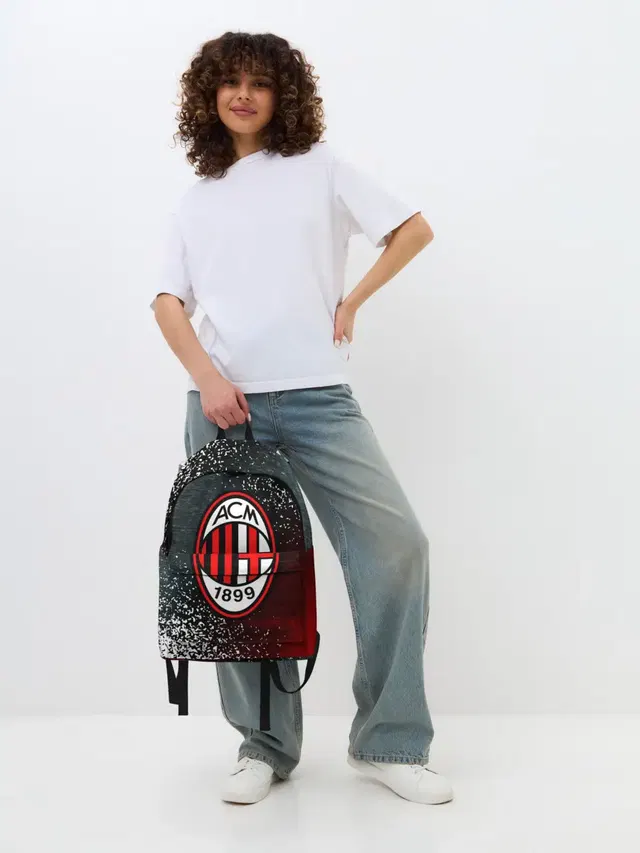 Джинсовый рюкзак с принтом «Football — AC MILAN»