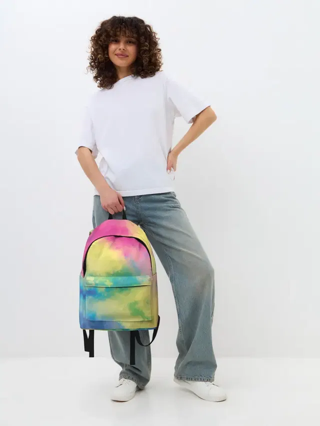 Джинсовый рюкзак с принтом «Tie-Dye»