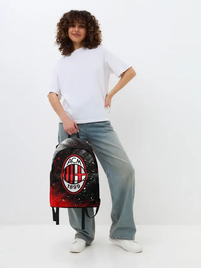 Джинсовый рюкзак с принтом «Милан — AC MILAN»