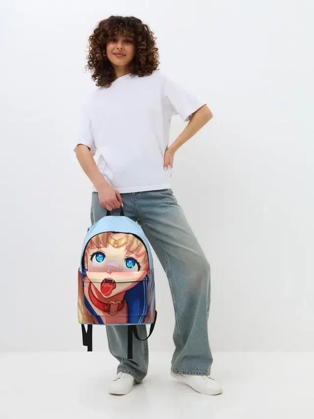 Джинсовый рюкзак с принтом «Sailor Moon Ahegao»