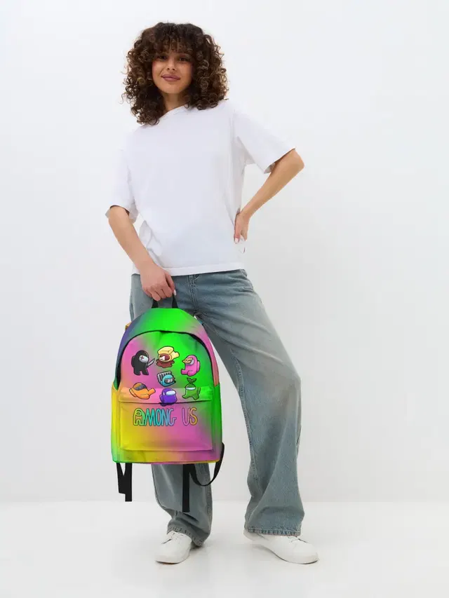 Джинсовый рюкзак с принтом «Амонг Ас»