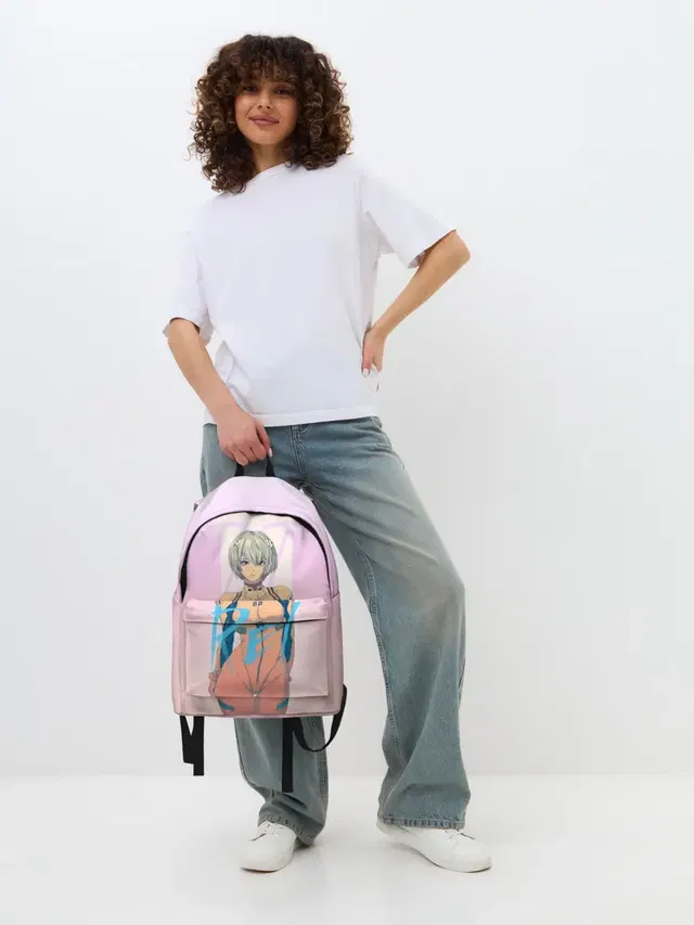 Джинсовый рюкзак с принтом «Rei Ayanami»