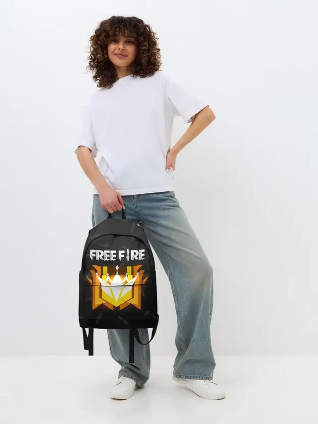 Джинсовый рюкзак с принтом «Garena Free Fire — Free Fire — Фри фаер»