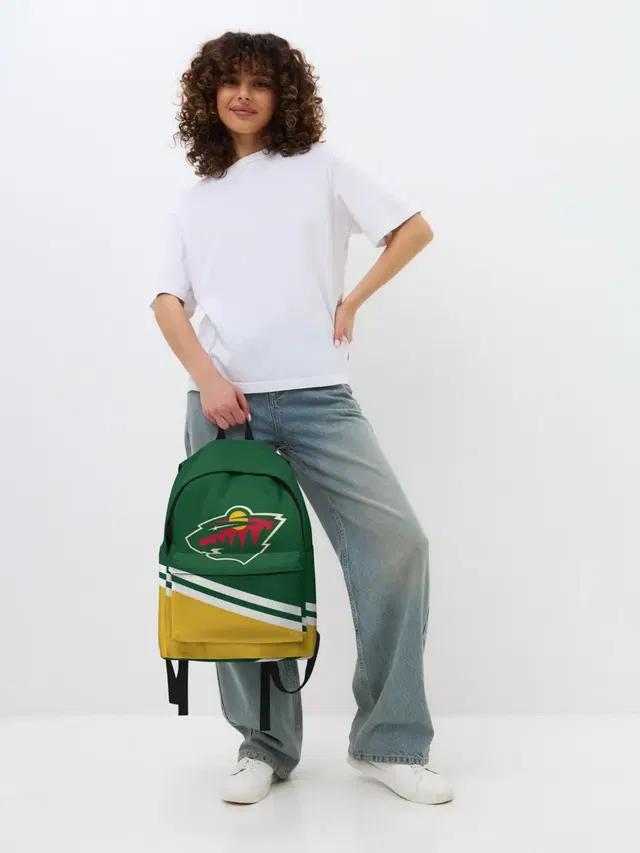 Джинсовый рюкзак с принтом «НХЛ — Minnesota Wild NHL»