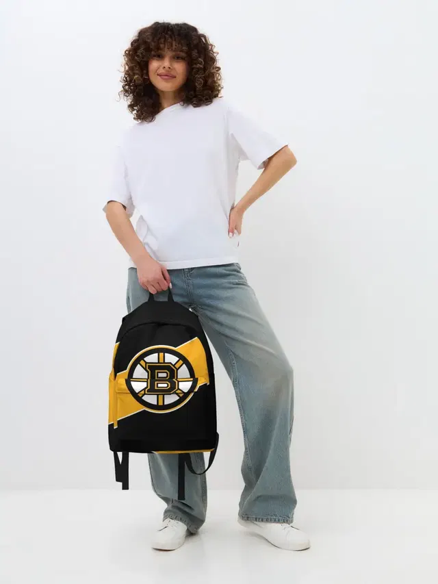Джинсовый рюкзак с принтом «НХЛ — Бостон Брюинз, Boston Bruins»