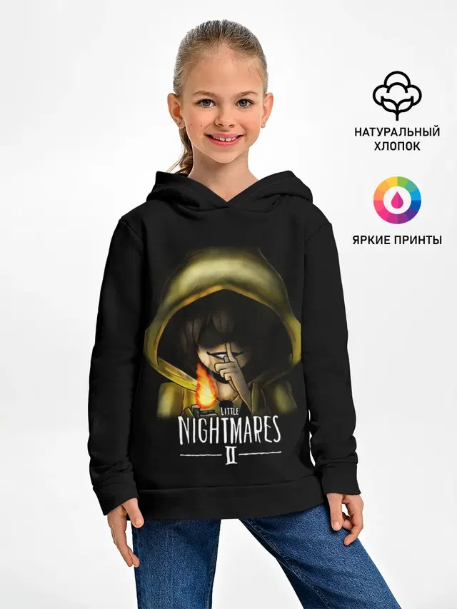 Детское худи с принтом «Little Nightmares 2 Тссс»