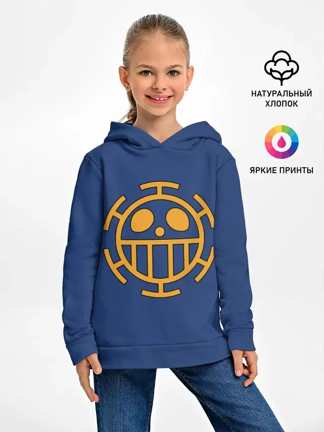 Детское худи с принтом «Ван Пис — Как у Трафальгара Ло One Piece»