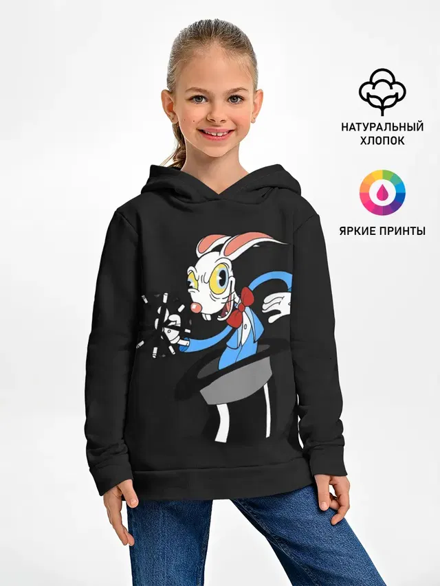 Детское худи с принтом «Cuphead - Хопус Покус»