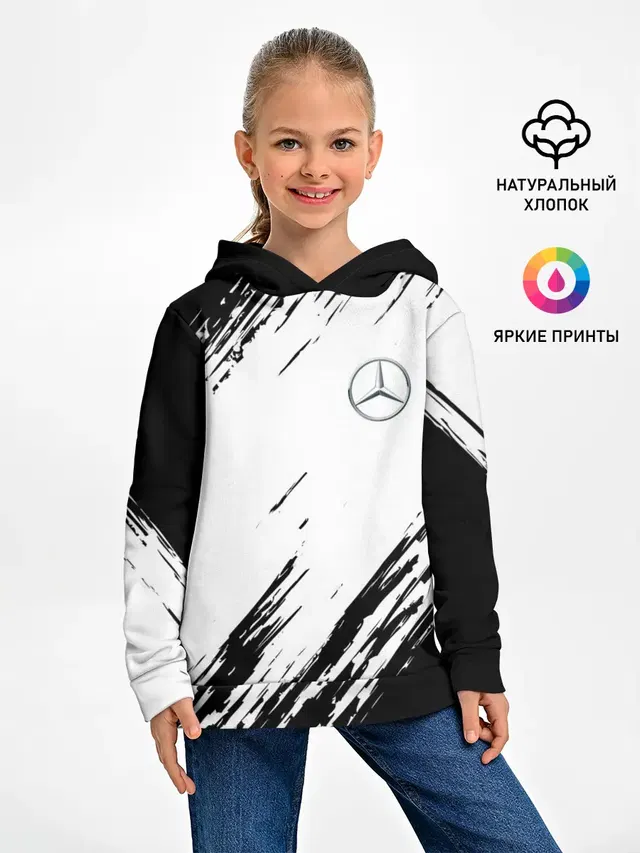 Детское худи с принтом «Merсedes — MERCEDES BENZ SPORT»