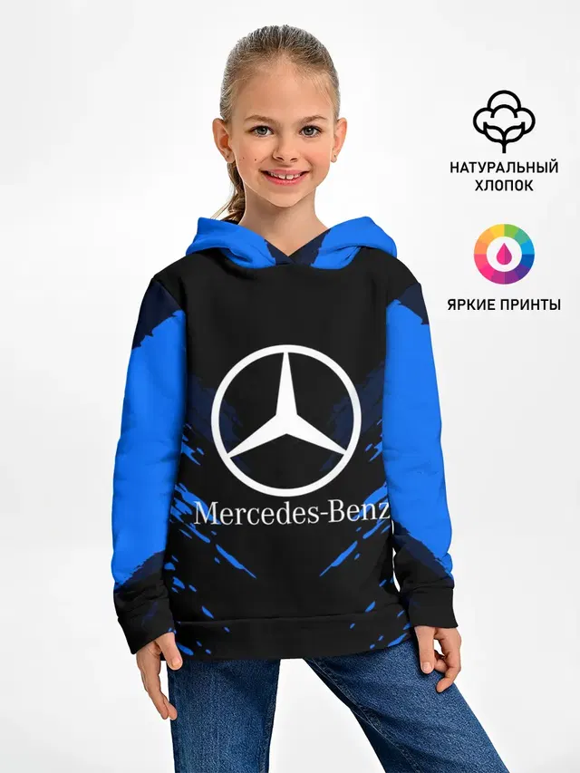 Детское худи с принтом «Mercedes-Benz — MERCEDES-BENZ SPORT COLLECTION»