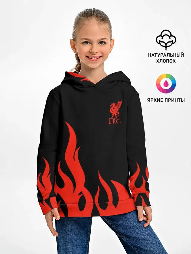 Детское худи с принтом «Flames — Liverpool F.C.»