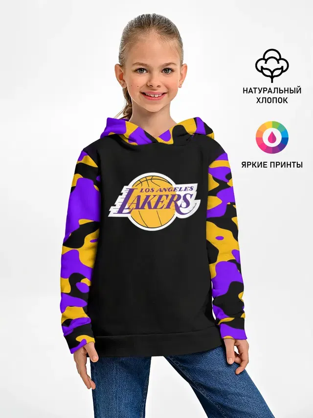 Детское худи с принтом «Лейкерс — LA LAKERS»