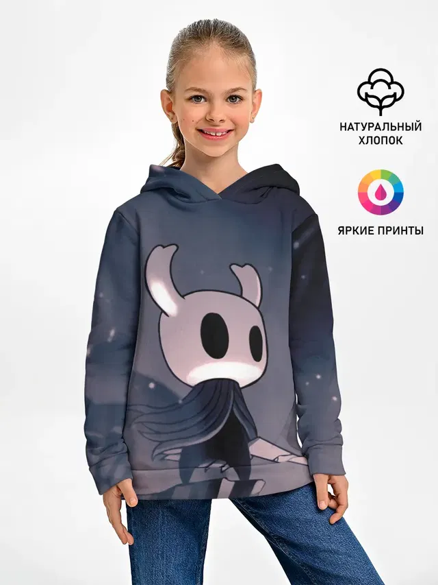 Детское худи с принтом «Nail — Рыцарь - HOLLOW KNIGHT»