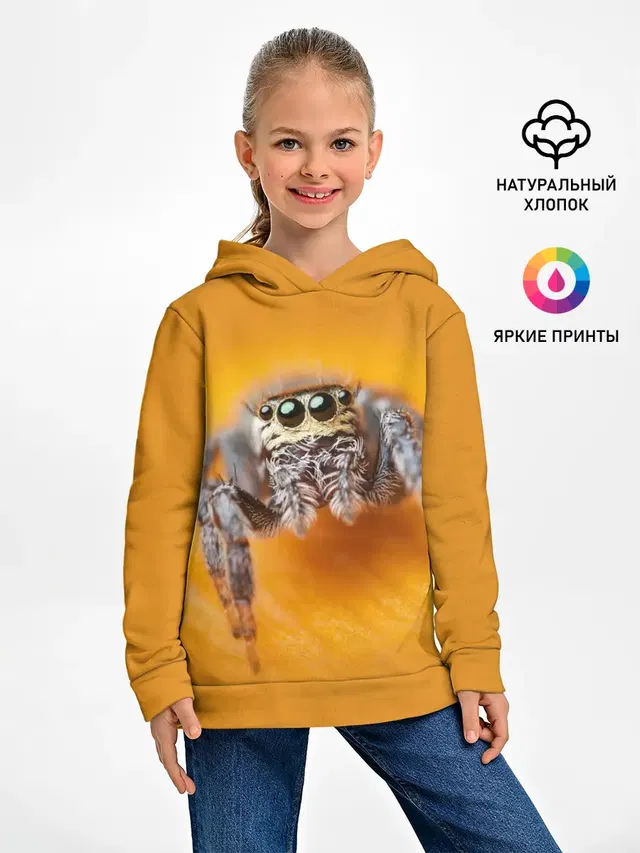 Детское худи с принтом «Животные — ПАУК — SPIDER»