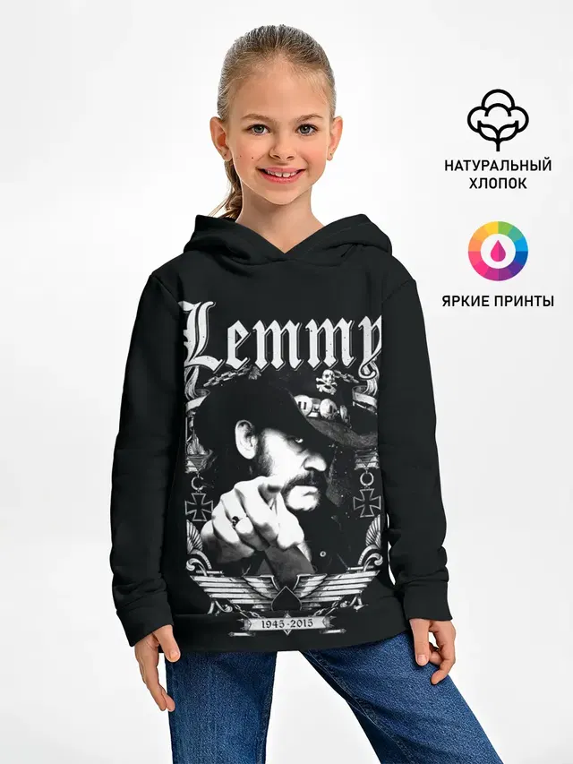 Детское худи с принтом «Motorhead — RIP Lemmy»