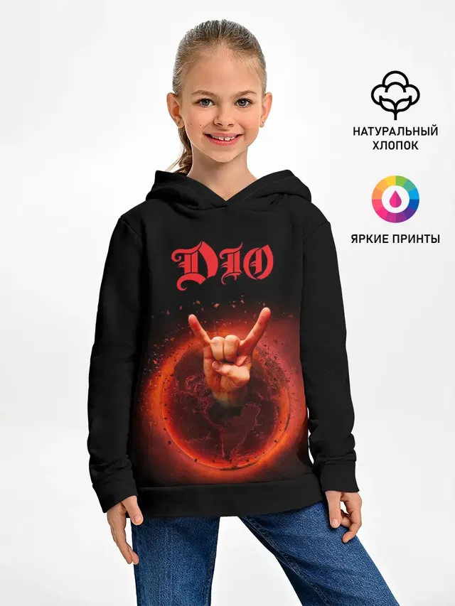 Детское худи с принтом «Разный рок — Dio #37»