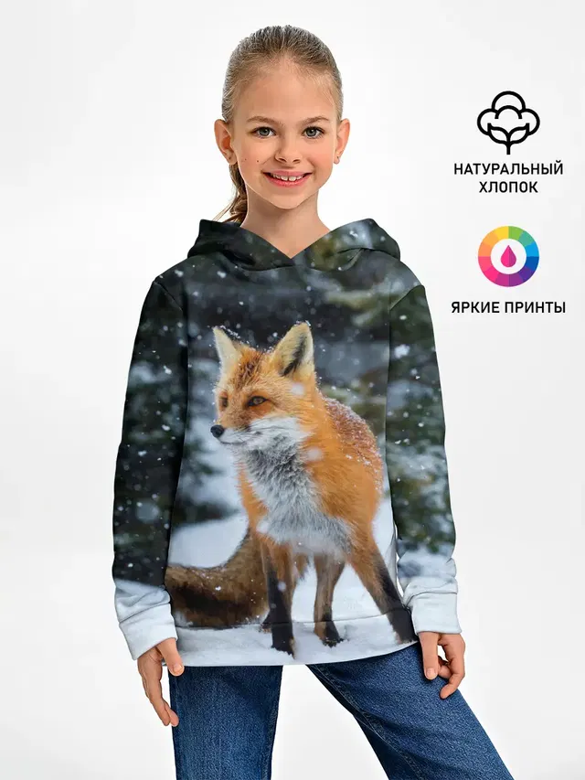 Лиса в зимнем лесу