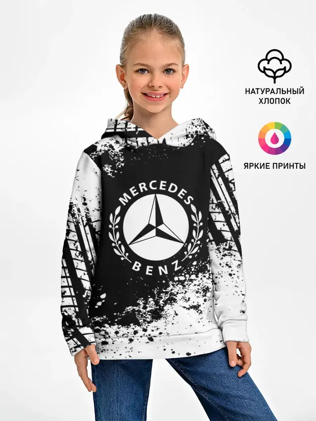 Детское худи с принтом «Mercedes abstract sport»