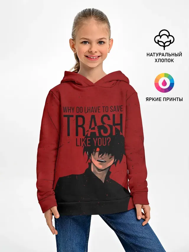 Детское худи с принтом «Токийский Гуль — Trash»