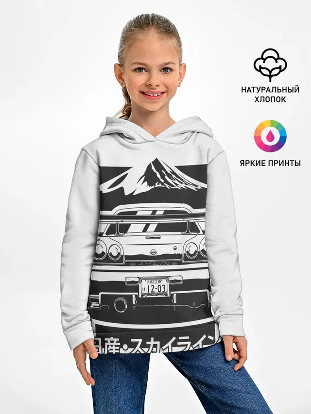 Детское худи с принтом «Skyline R 34»