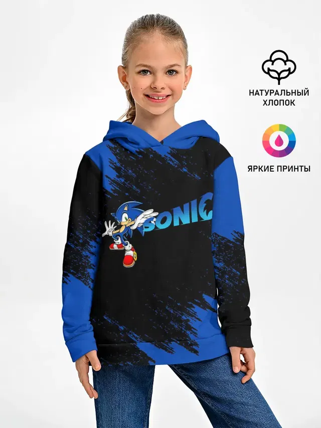 Детское худи с принтом «Sonic logo»