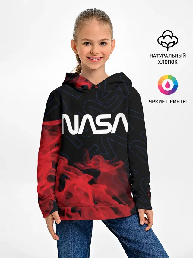 Детское худи с принтом «Модные — NASA — НАСА»