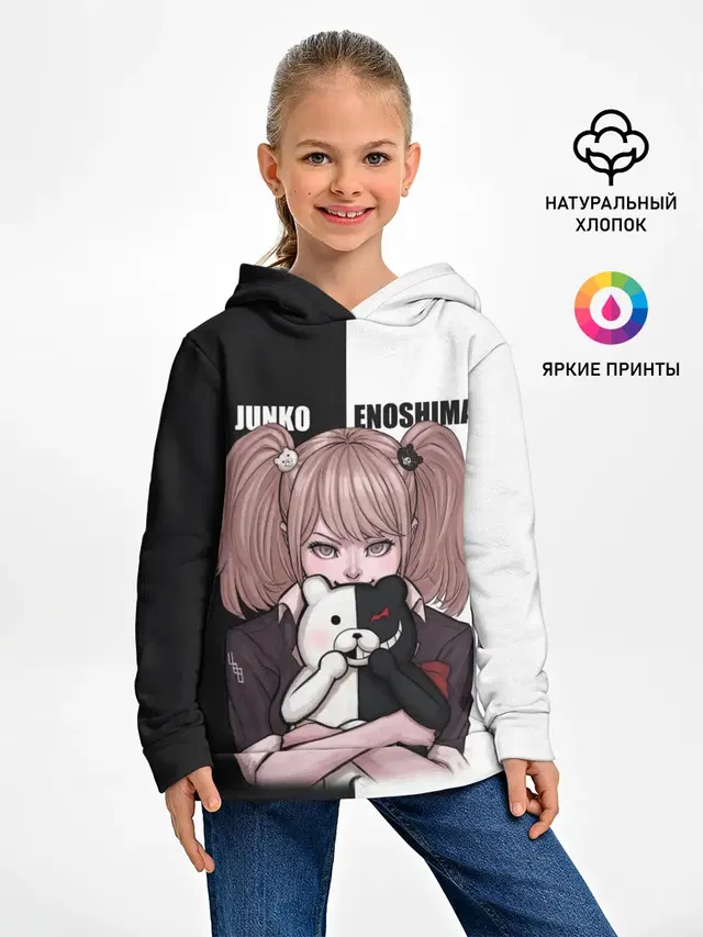 Детское худи с принтом «Monokuma Junko»