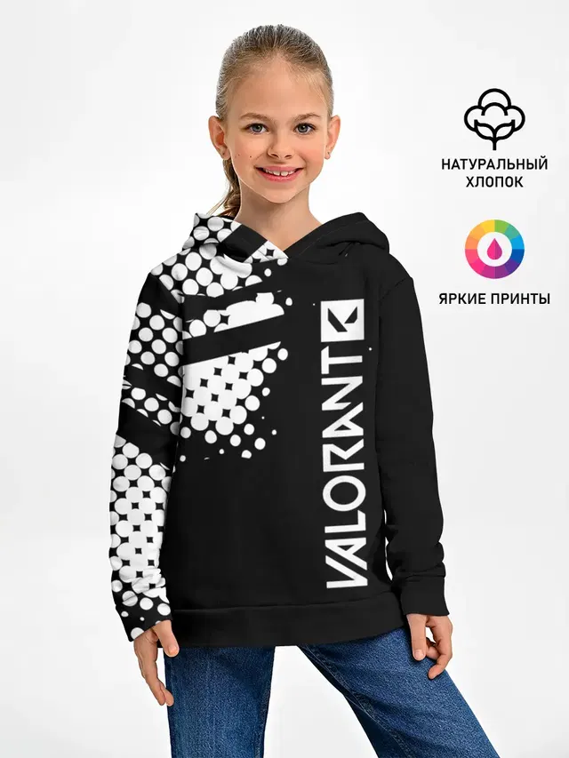 Детское худи с принтом «Black and white»