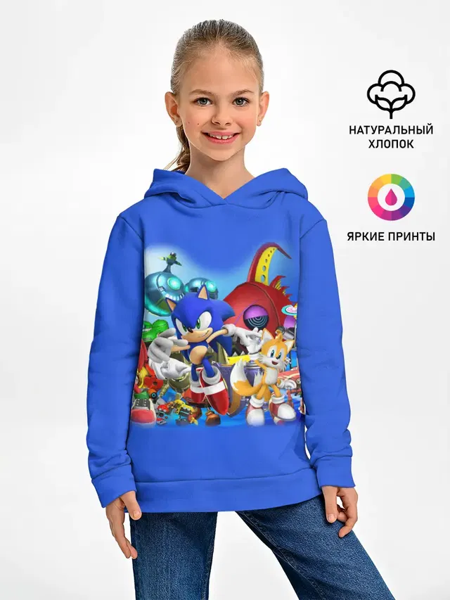 Детское худи с принтом «Knuckles the Echidna»