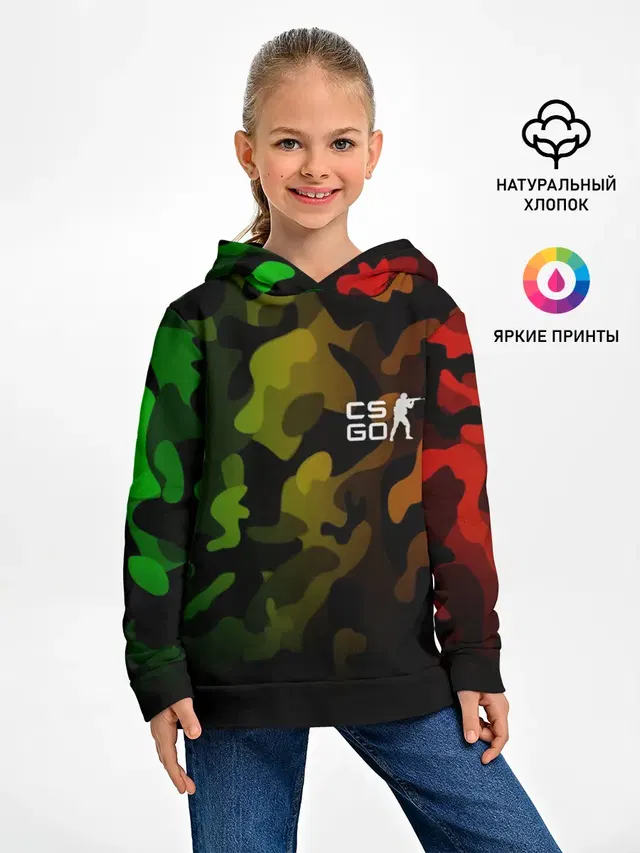 Детское худи с принтом «Camouflage — CS GO»