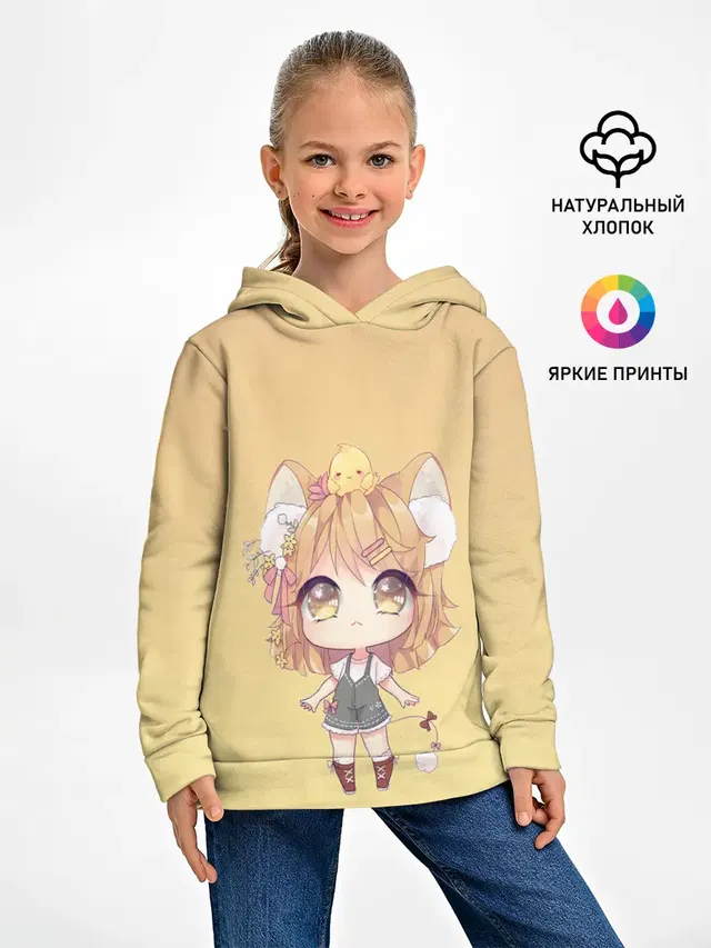 малышка чиби и цыпленок
