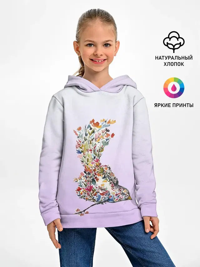 акварельная птичка