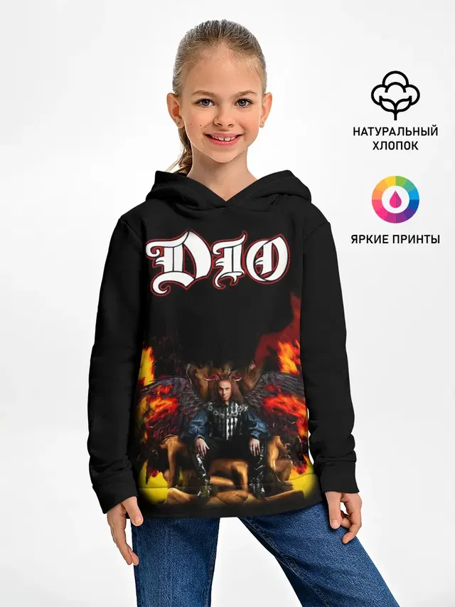 Детское худи с принтом «Разный рок — Dio»