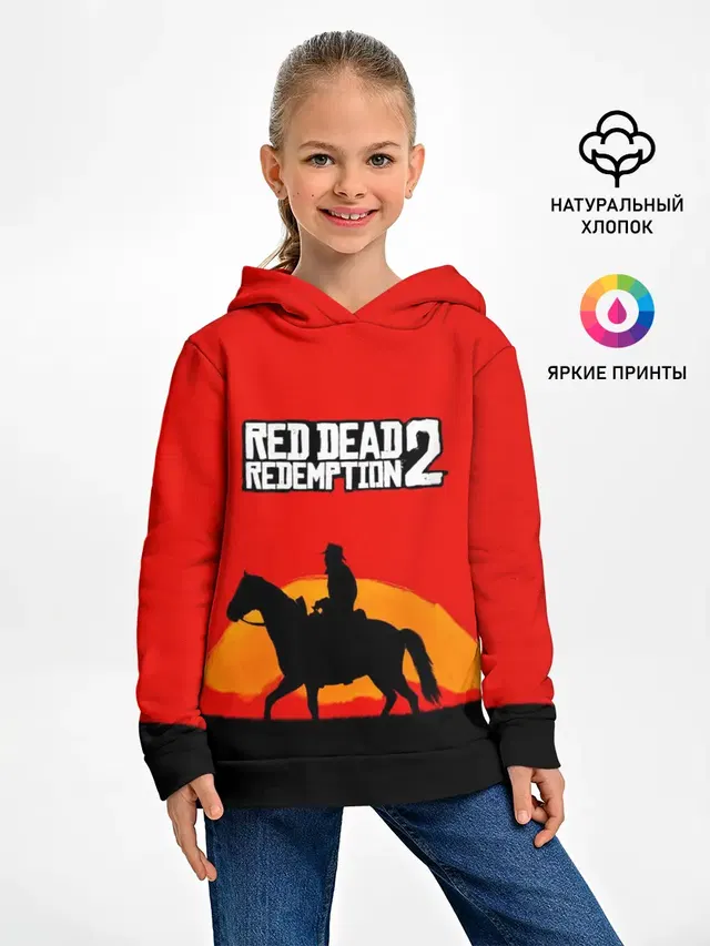 Детское худи с принтом «Cowboy — Red Dead Redemption 2»