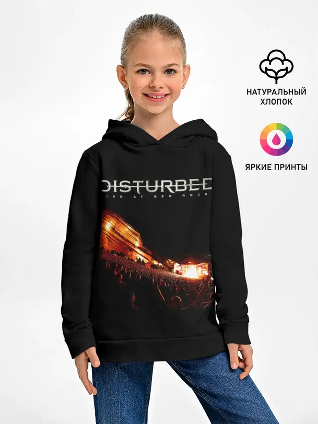 Детское худи с принтом «Disturbed — Live at Red Rocks - Disturbed»