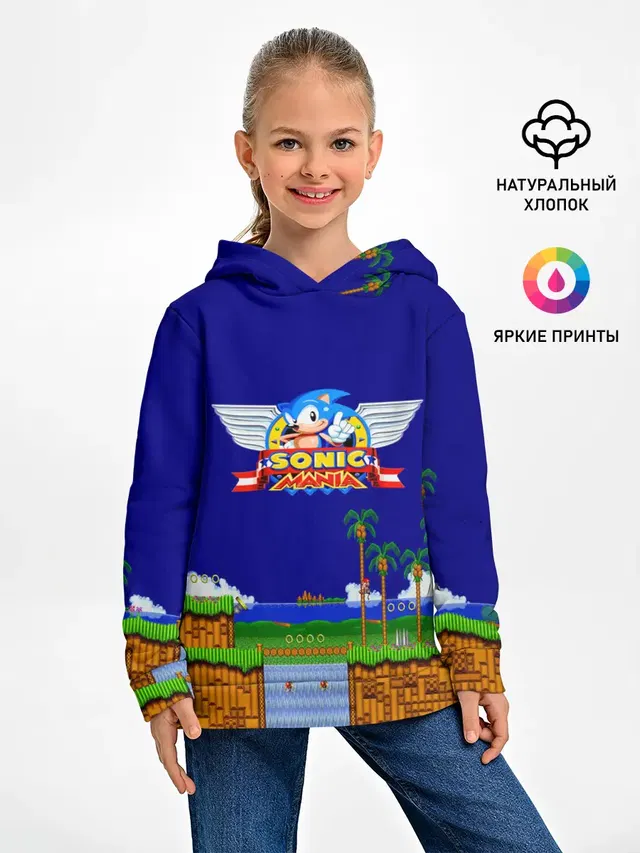 Детское худи с принтом «Sonic Mania»