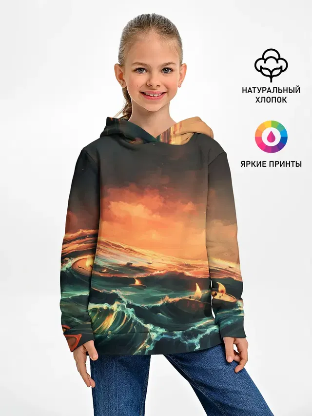 Фэнтези море корабли закат