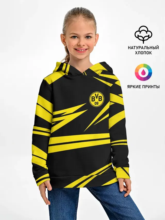 Детское худи с принтом «Yellow and Black Pattern»