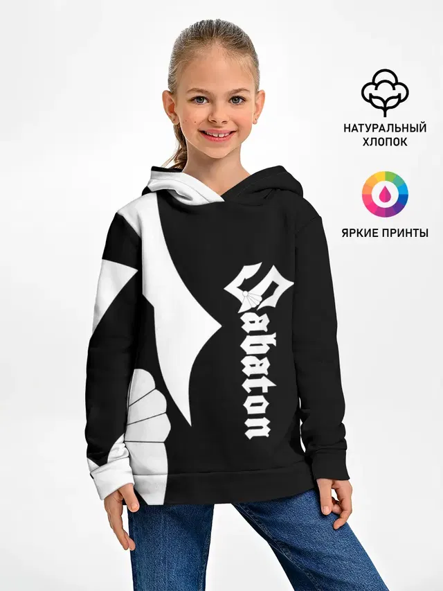 Детское худи с принтом «Sabaton logo»